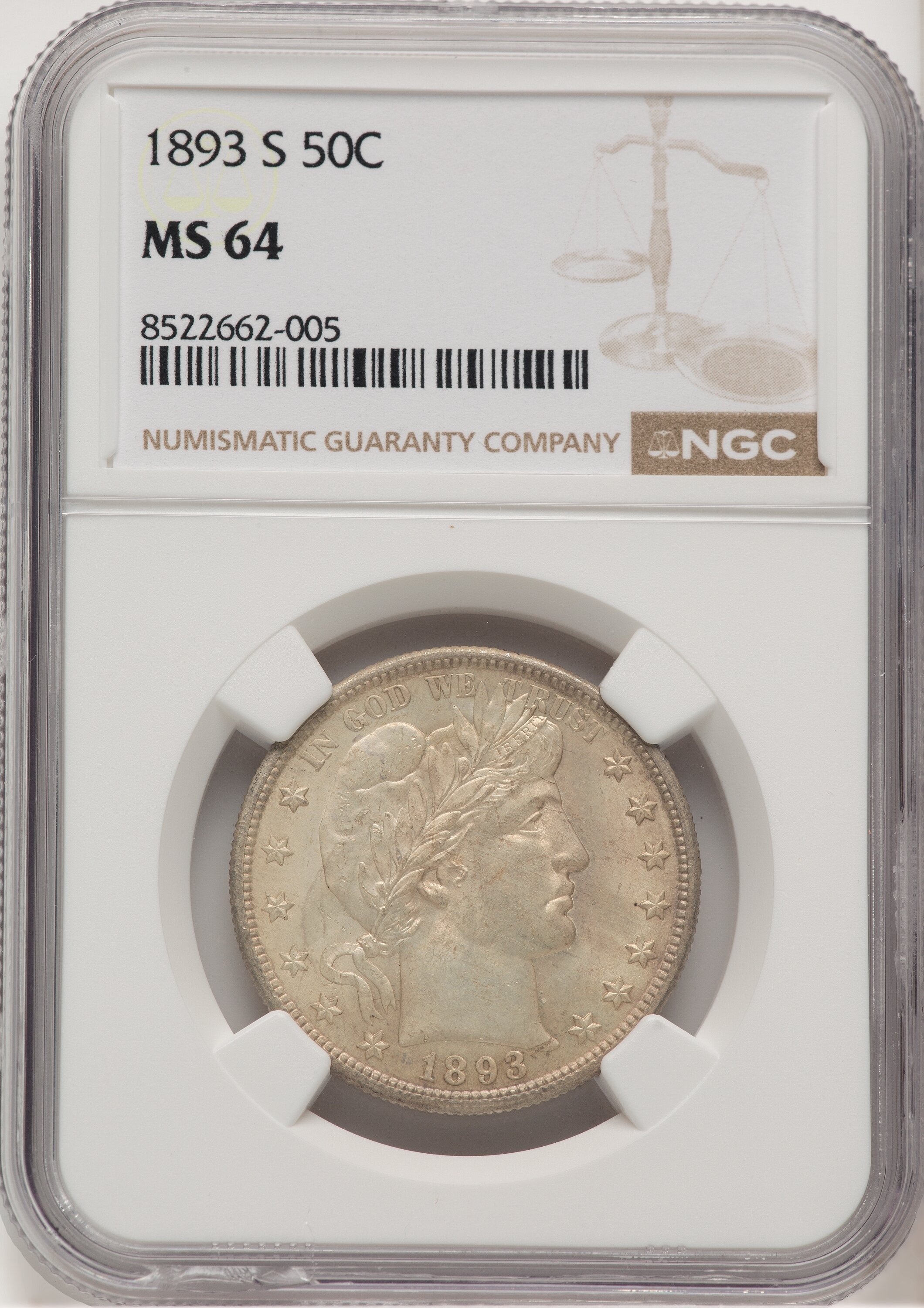 1893-S 50C 64 NGC
