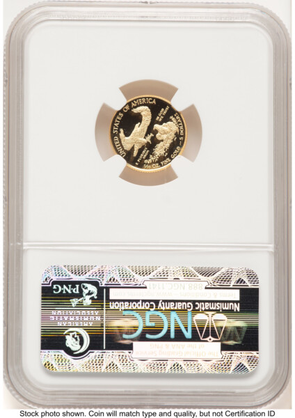 2014-W Proof Gold Eagle 1/10 oz ER Blue 70 NGC