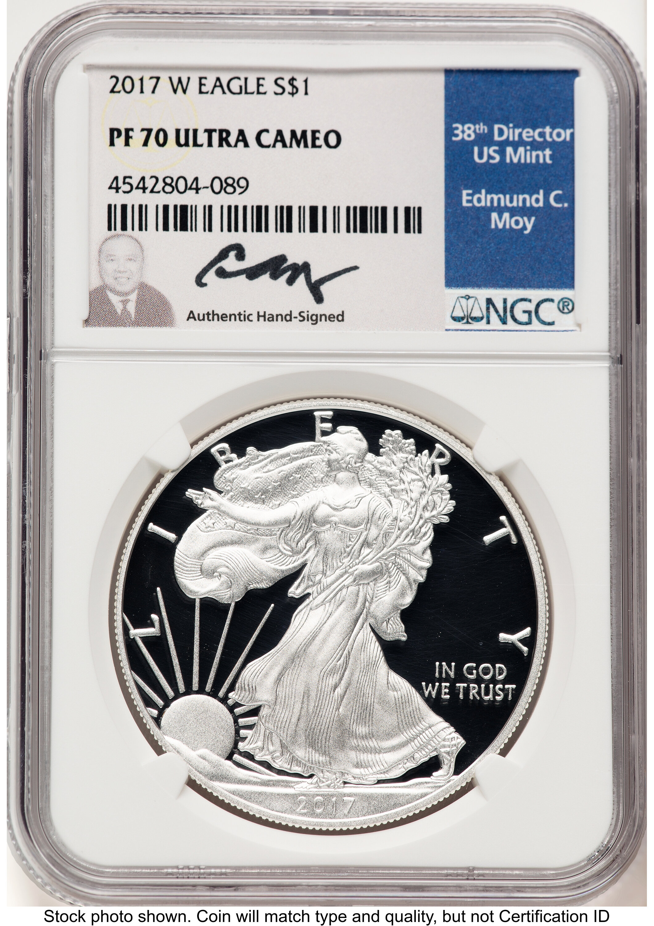 2017-W Proof Silver Eagle 1 oz Ed Moy 70 NGC
