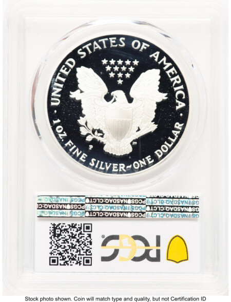 1995-P Proof Silver Eagle 1 oz Blue Gradient 70 PCGS