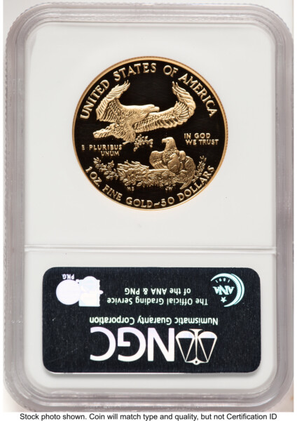 1987-W Proof Gold Eagle 1 oz Brown Label 70 NGC