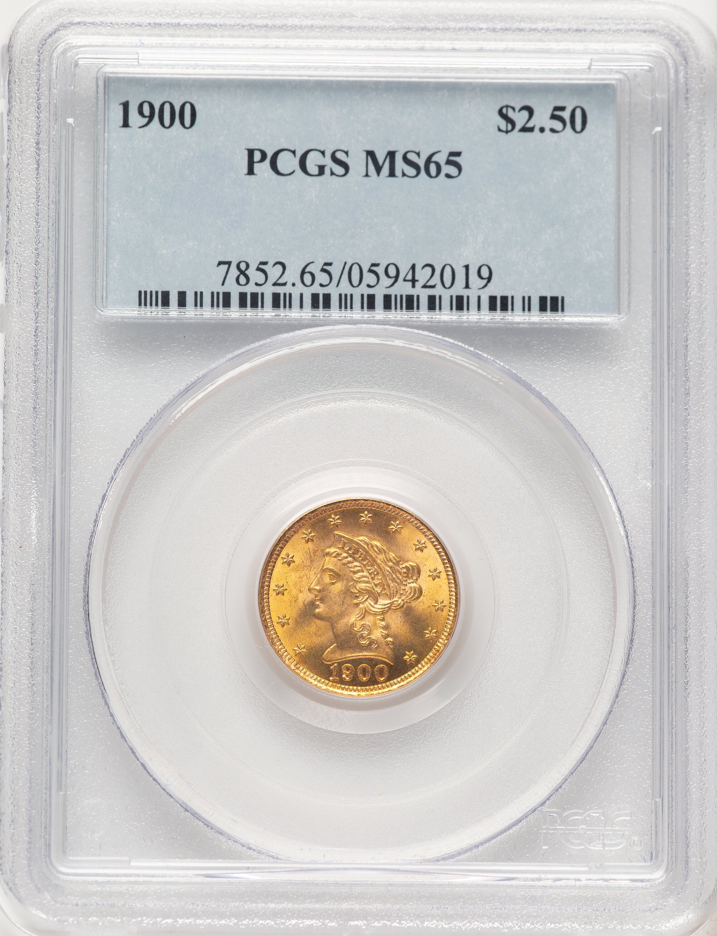 1900 $2 1/2 65 PCGS