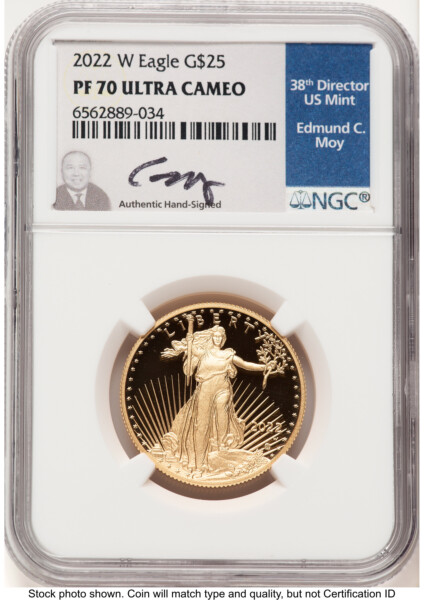 2022-W Proof Gold Eagle 1/2 oz Ed Moy 70 NGC