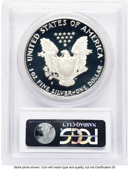 1987-S Proof Silver Eagle 1 oz Blue Gradient 70 PCGS