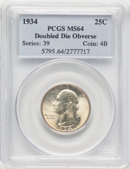 1934 Doubled Die Obverse 64 PCGS