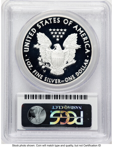 2014-W Proof Silver Eagle 1 oz FS Eagle Flag Label 70 PCGS