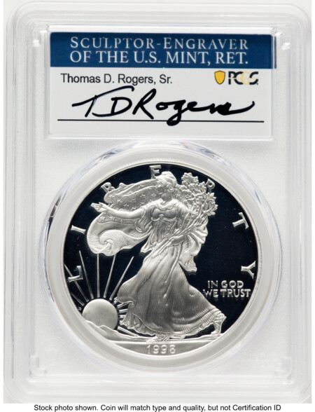 1998-P Proof Silver Eagle 1 oz TD Rogers 70 PCGS