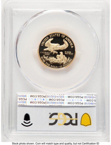 2010-W Proof Gold Eagle 1/4 oz Blue Gradient 70 PCGS