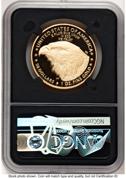 2021-W Type 2 Proof Gold Eagle 1 oz FDI Jennie Norris Blk Core 70 NGC