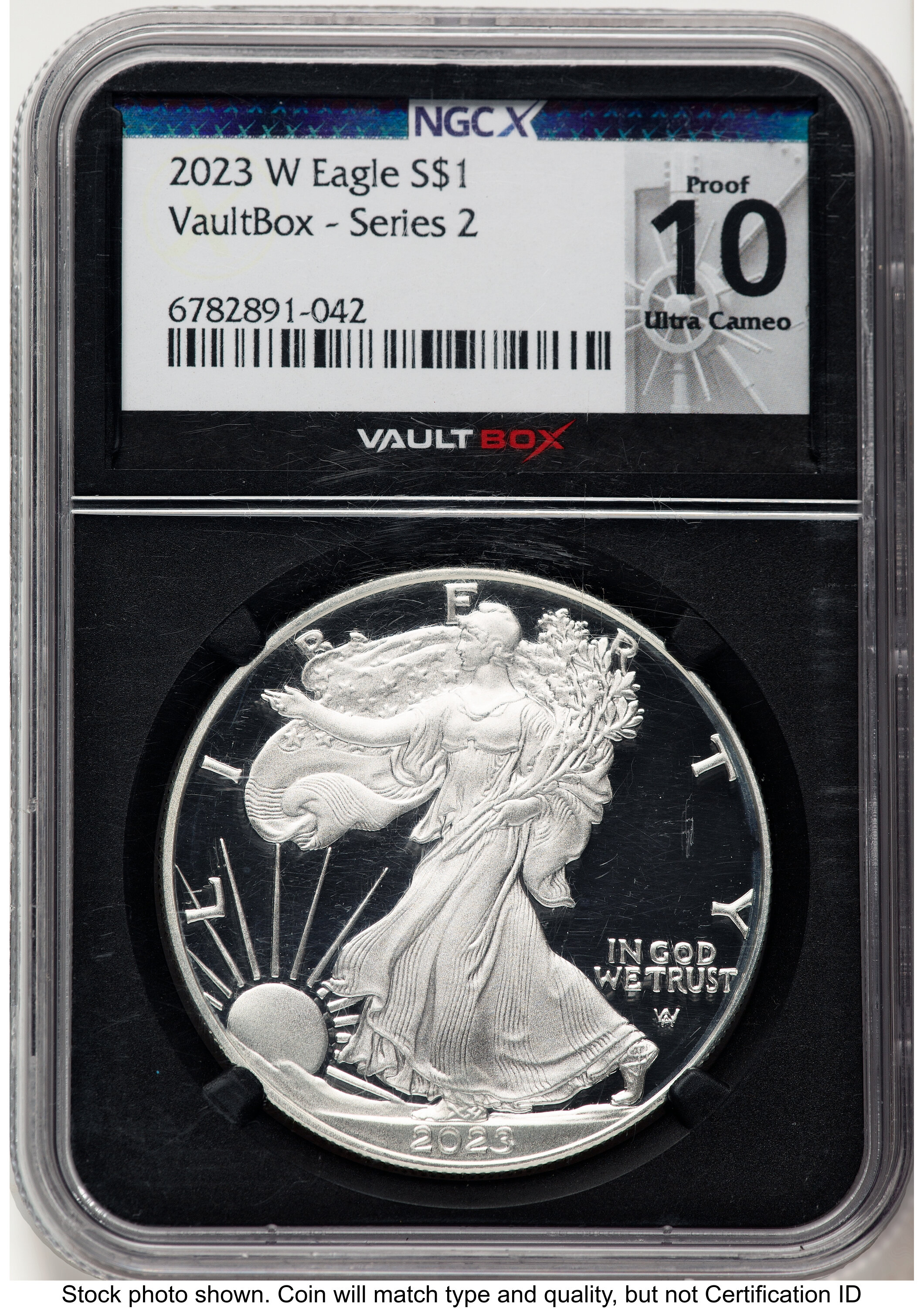 2023-W Proof Silver Eagle 1 oz Vault Box Series 2 Blk Core 10 NGCX
