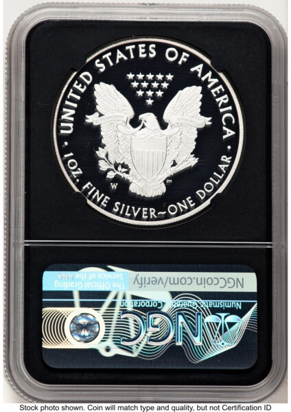 2020-W Proof Silver Eagle 1 oz FDI John Mercanti Washington DC Blk Core 70 NGC