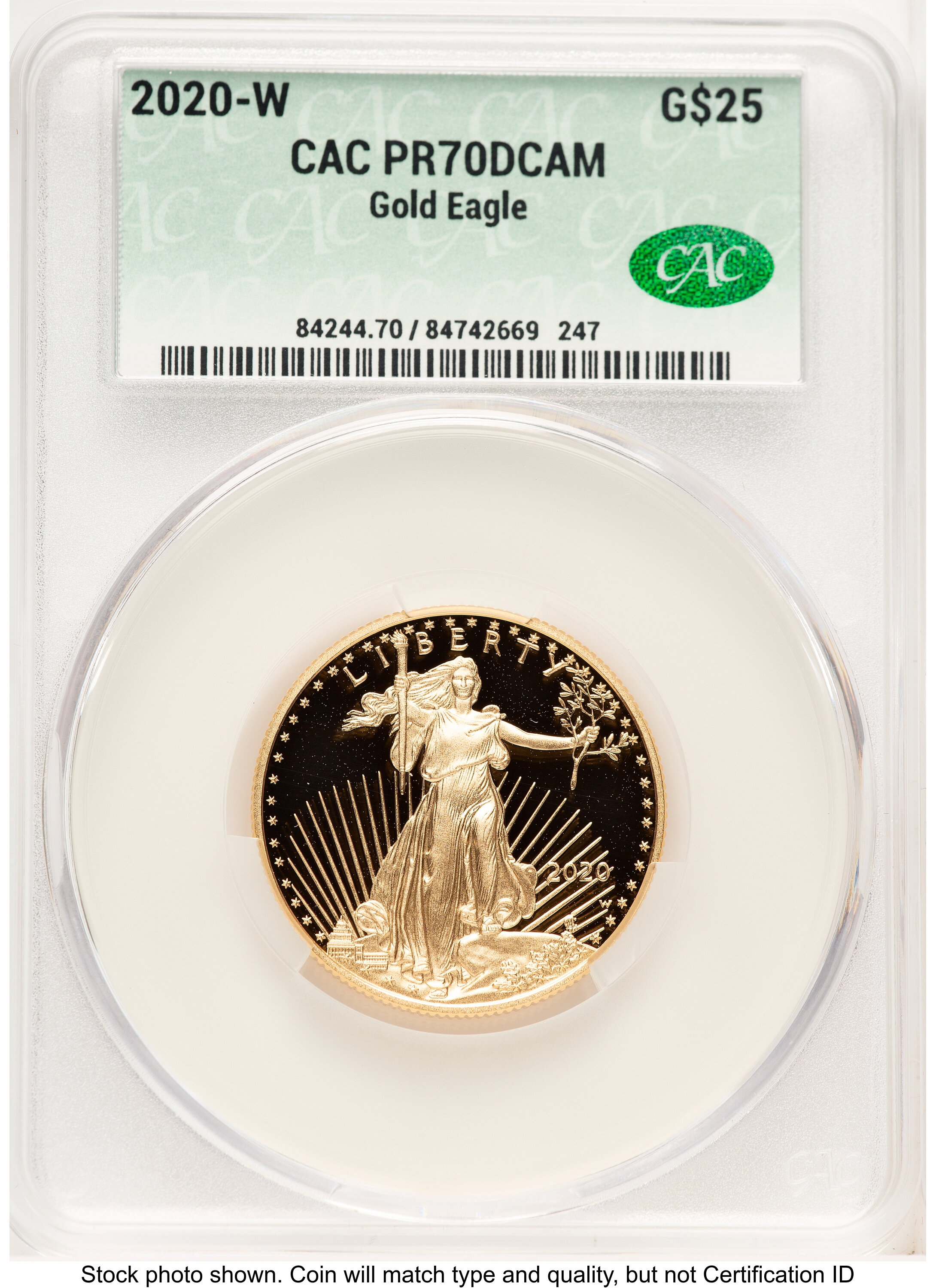 2020-W Proof Gold Eagle 1/2 oz Non Designation 70 CACG