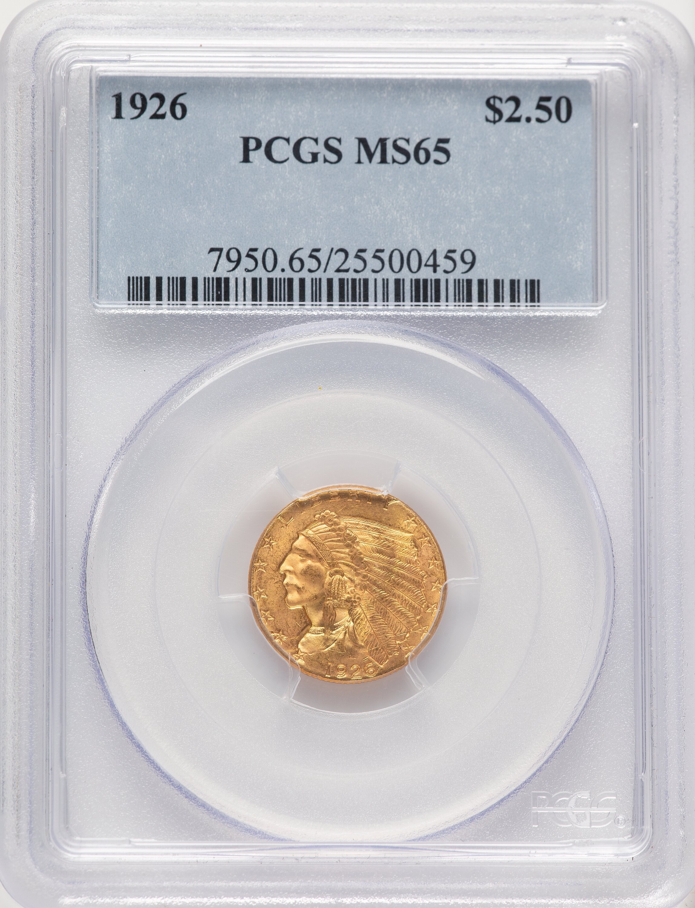 1926 $2 1/2 65 PCGS