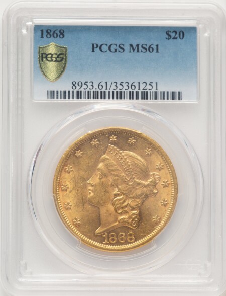 1868 $20 PCGS Secure Blue Gradient 61 PCGS