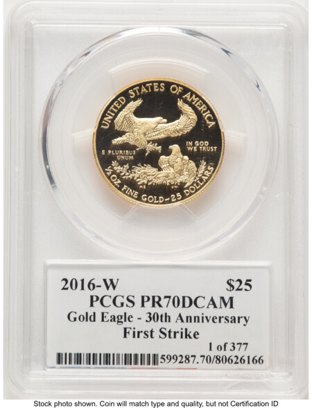 2016-W Proof Gold Eagle 1/2 oz FS Ed Moy 70 PCGS