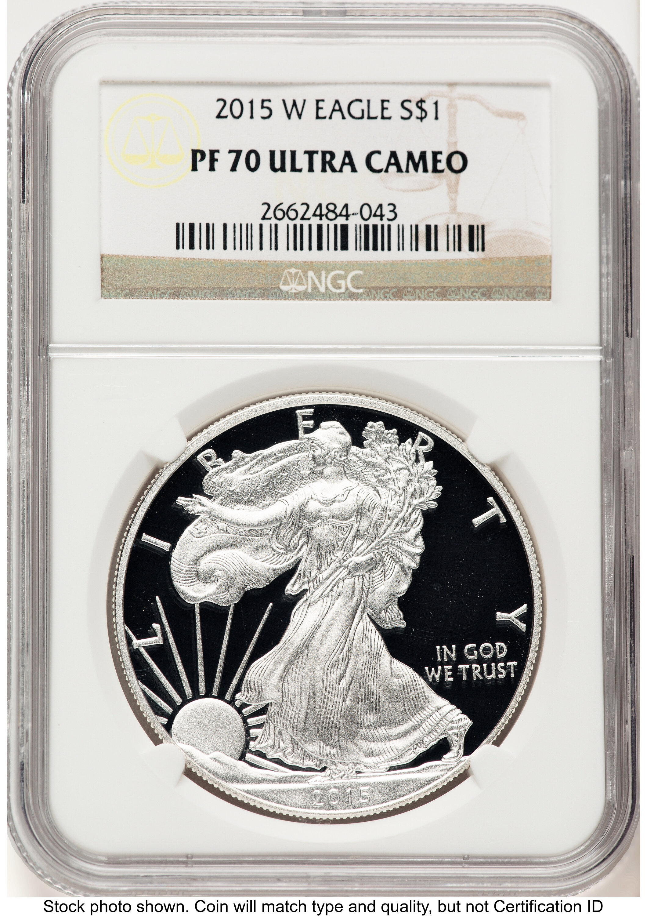 2015-W Proof Silver Eagle 1 oz Brown Label 70 NGC