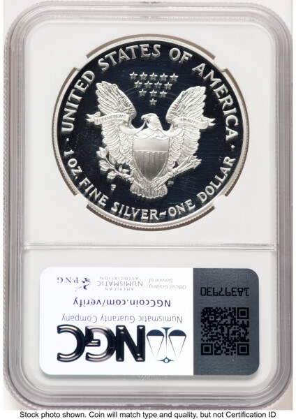 1997-P Proof Silver Eagle 1 oz Brown Label 70 NGC