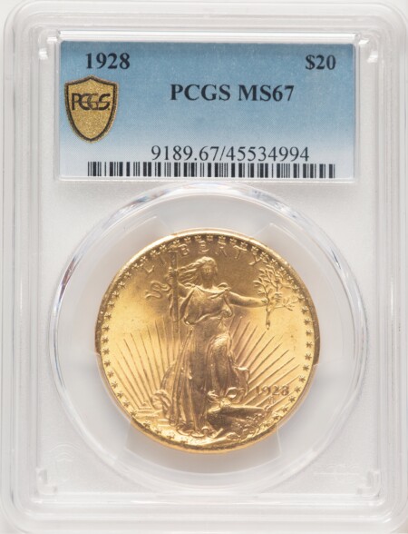 1928 $20 PCGS Secure 67 PCGS