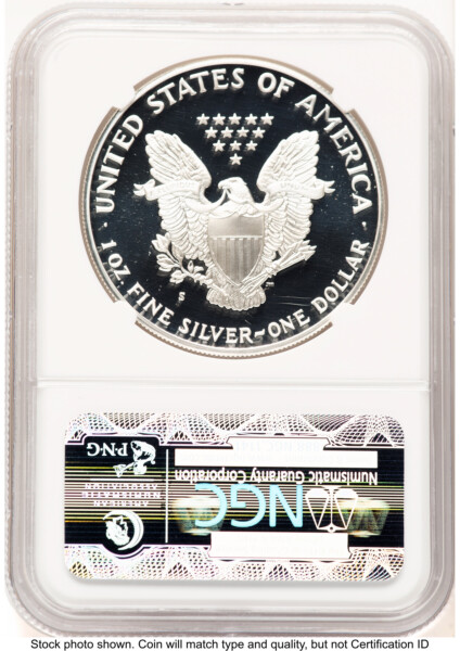 1989-S Proof Silver Eagle 1 oz Brown Label 70 NGC