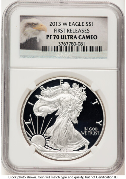 2013-W Proof Silver Eagle 1 oz FR Eagle Label 70 NGC