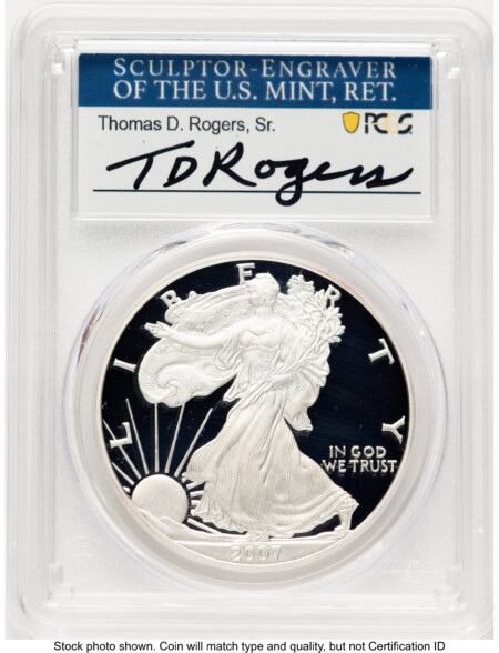 2007-W Proof Silver Eagle 1 oz TD Rogers 70 PCGS