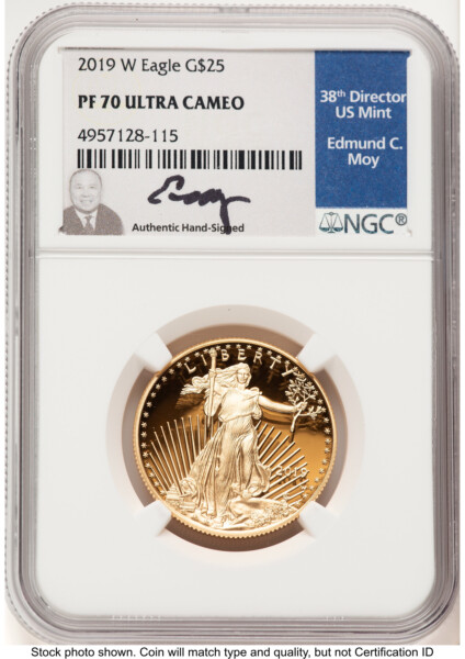 2019-W Proof Gold Eagle 1/2 oz Ed Moy 70 NGC