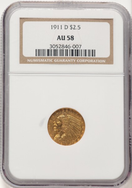1911-D $2 1/2 58 NGC