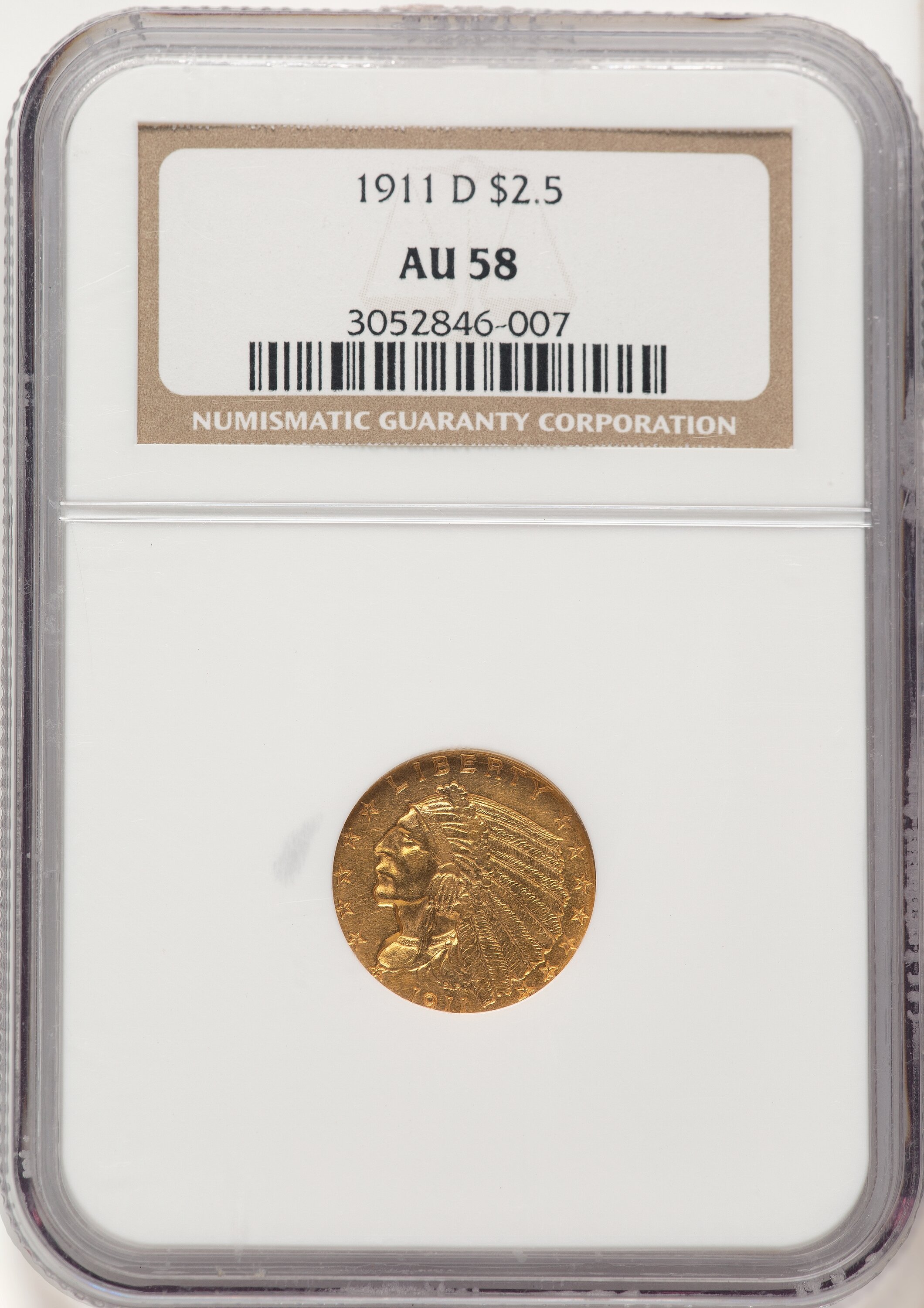 1911-D $2 1/2 58 NGC