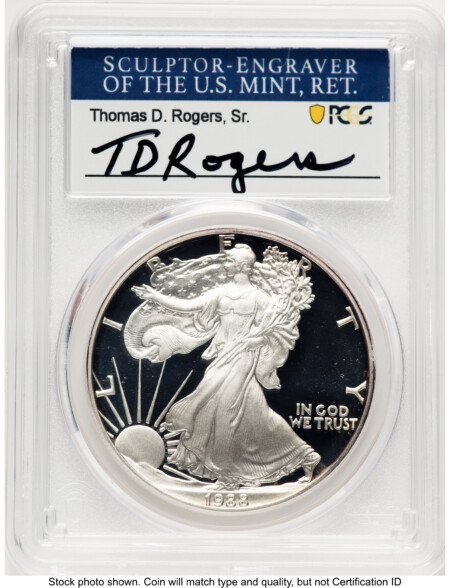 1988-S Proof Silver Eagle 1 oz TD Rogers 70 PCGS