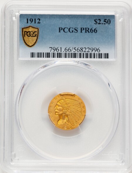 1912 $2 1/2 PCGS Secure 66 PCGS