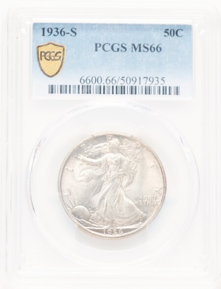 1936-S 50C PCGS Secure 66 PCGS