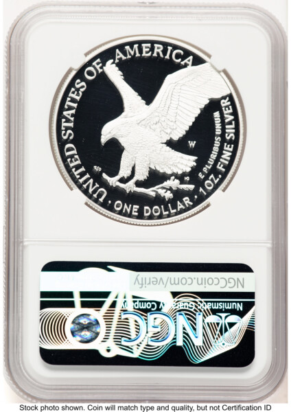 2023-W Proof Silver Eagle Congratulations Set 1 oz ER Kenneth Bressett Red Book 70 NGC