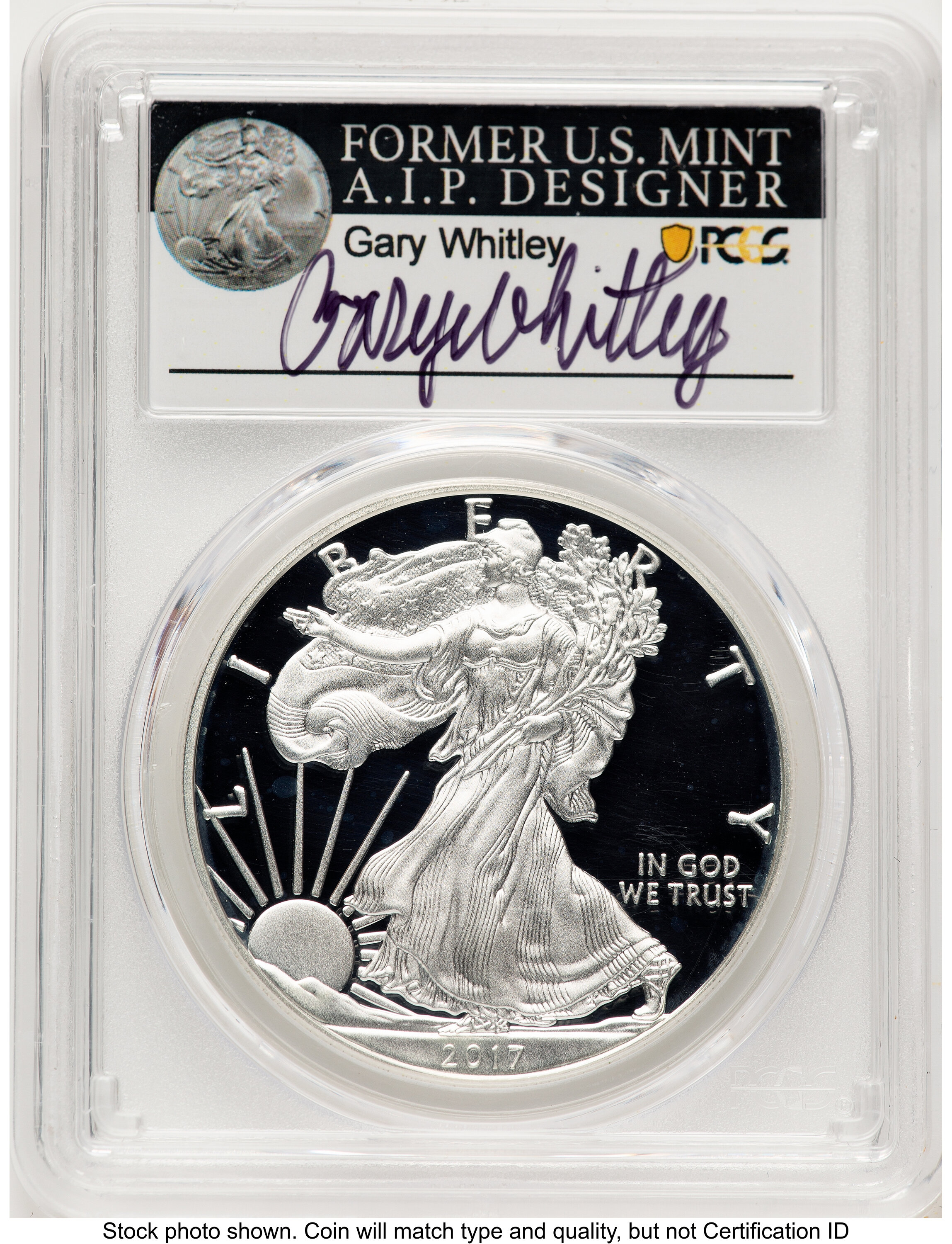 2017-S Proof Silver Eagle Congratulations Set 1 oz FDI Gary Whitley 70 PCGS