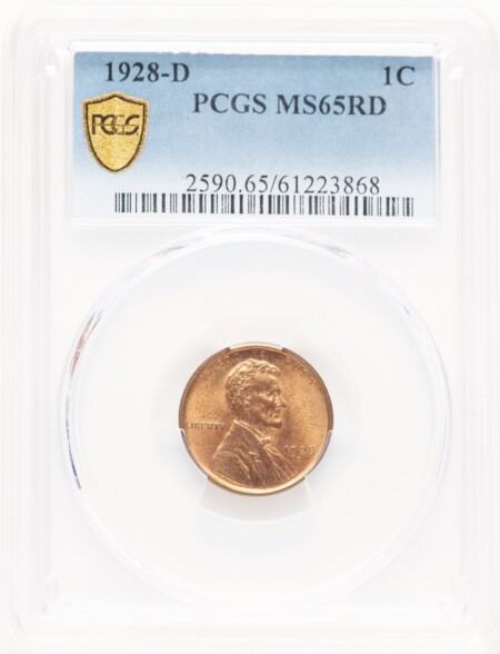 1928-D 1C, RD PCGS Secure 65 PCGS