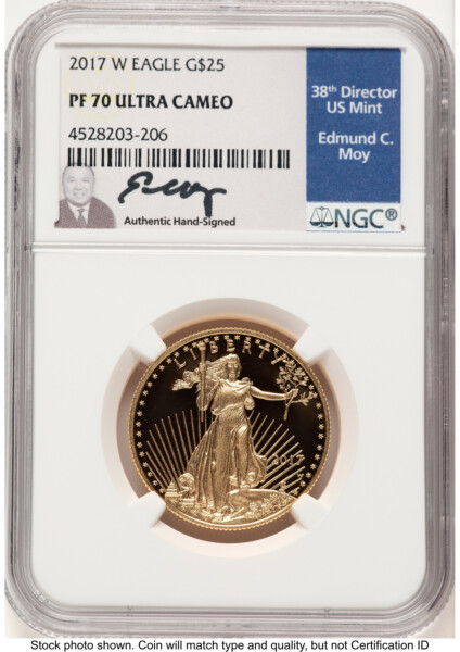 2017-W Proof Gold Eagle 1/2 oz Ed Moy 70 NGC