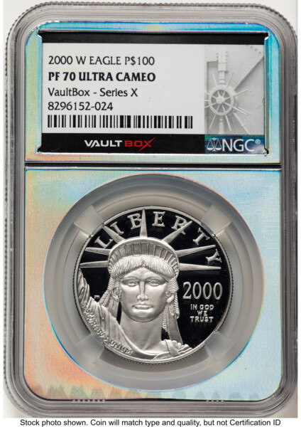 2000-W Proof Platinum Eagle 1 oz Vault Box Series X Silver Core 70 NGC