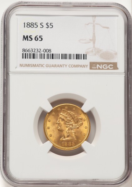 1885-S $5 65 NGC