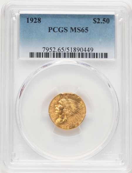 1928 $2 1/2 65 PCGS
