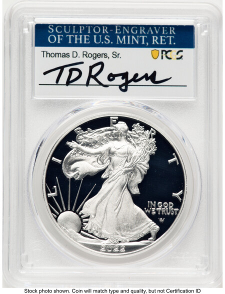 2022-S Proof Silver Eagle 1 oz TD Rogers 70 PCGS