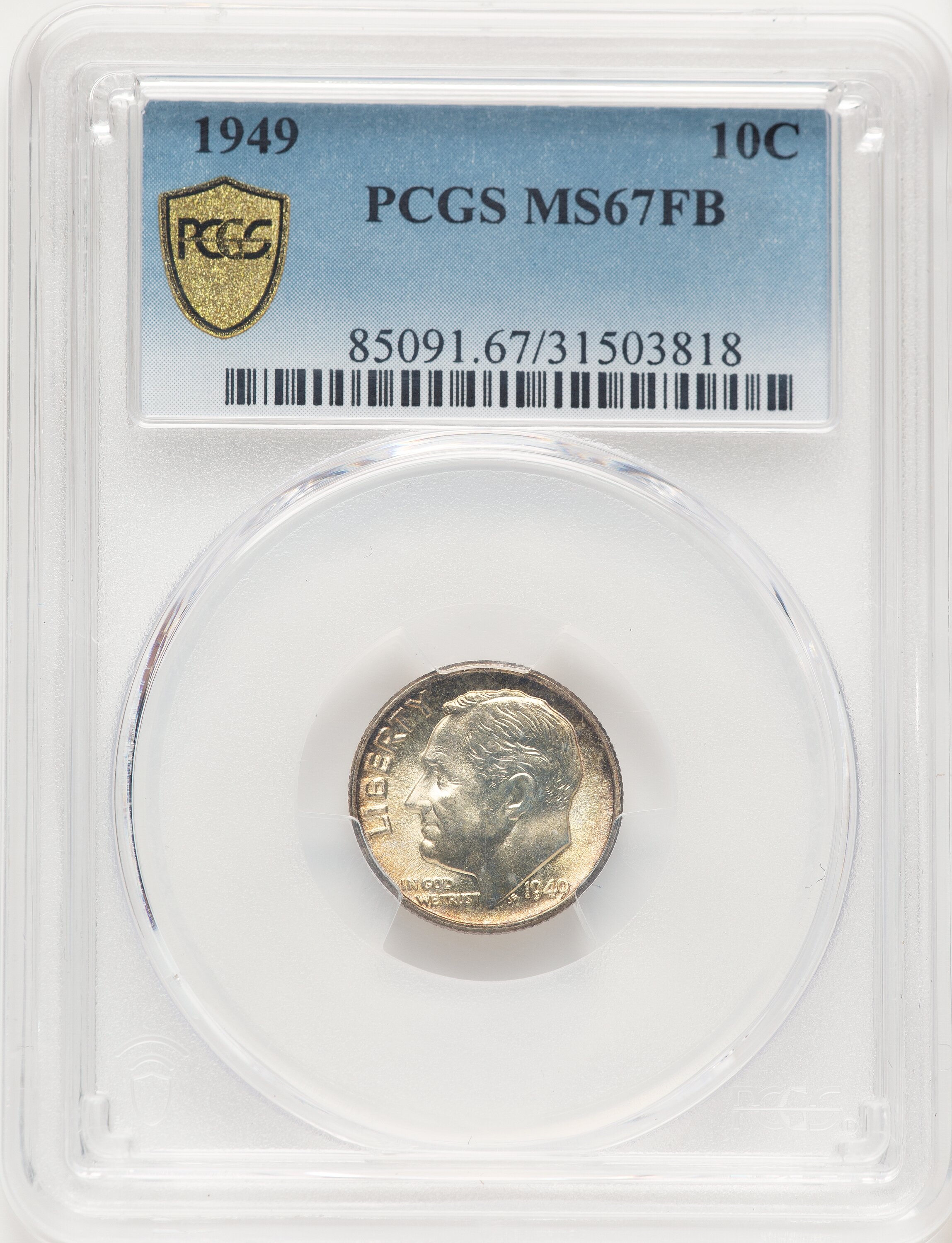 1949 10C, FB PCGS Secure 67 PCGS