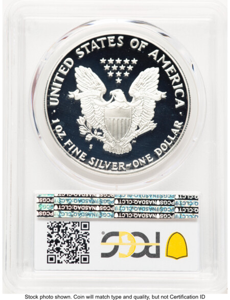 1989-S Proof Silver Eagle 1 oz Blue Gradient 70 PCGS