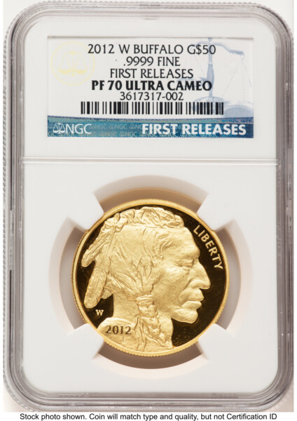 2012-W Proof Gold Buffalo 1 oz FR Blue 70 NGC