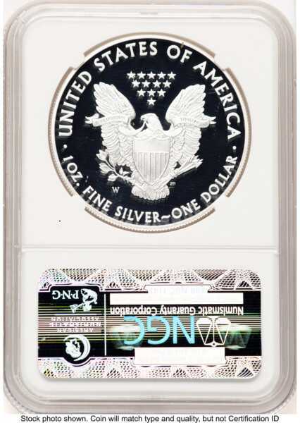 2014-W Proof Silver Eagle 1 oz ER West Point Star Label 70 NGC