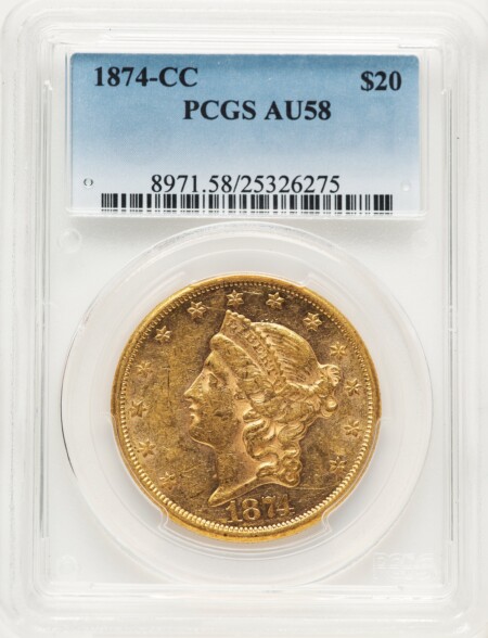 1874-CC $20 58 PCGS