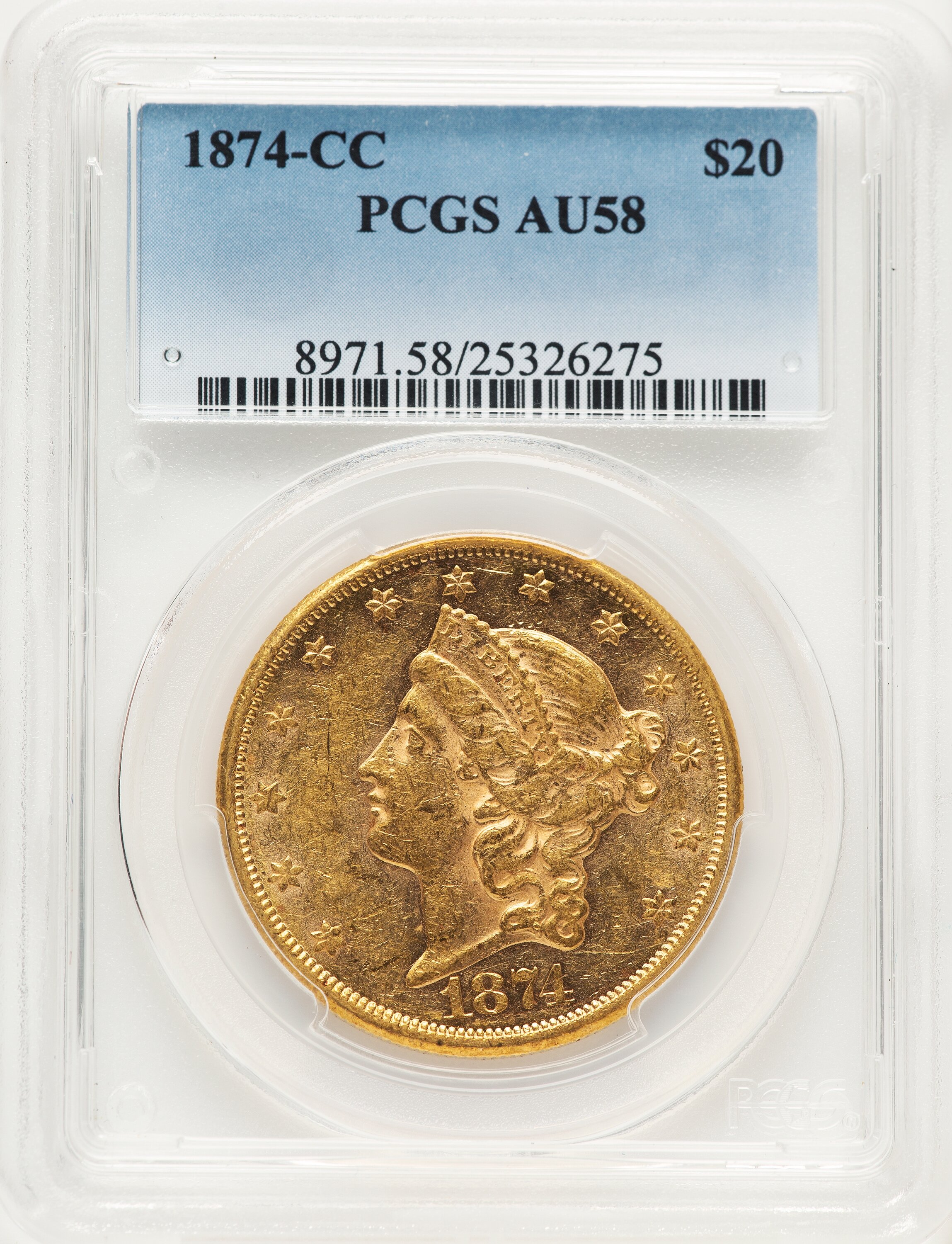 1874-CC $20 58 PCGS