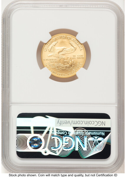 2008-W Burnished Gold Eagle 1/4 oz Brown Label 70 NGC