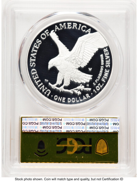 2023-W Proof Silver Eagle 1 oz AR Gold Foil 70 PCGS