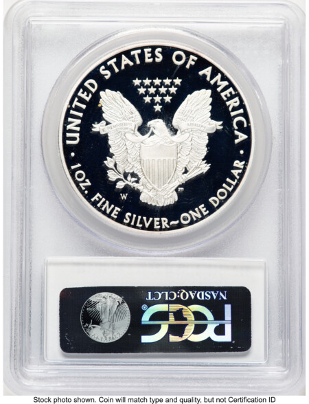 2008-W Proof Silver Eagle 1 oz Blue Gradient 70 PCGS