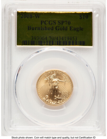 2008-W Burnished Gold Eagle 1/4 oz Gold Foil 70 PCGS