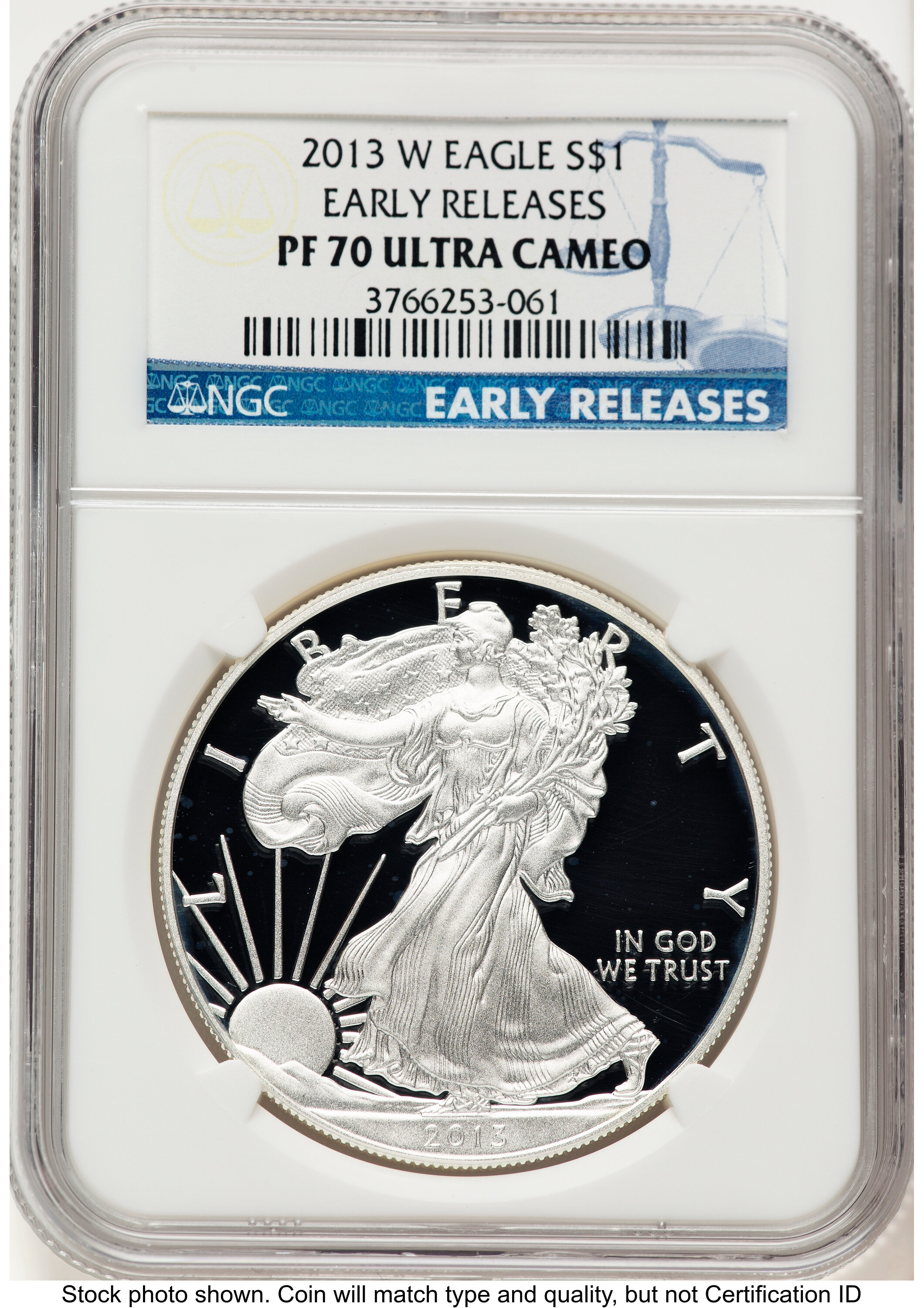 2013-W Proof Silver Eagle 1 oz ER Blue 70 NGC